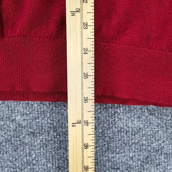 Express Sweater Mens‎ Large Red 1/4 Zip Wool Cotton Pullover Outdoor Casual - Picture 5 of 8
